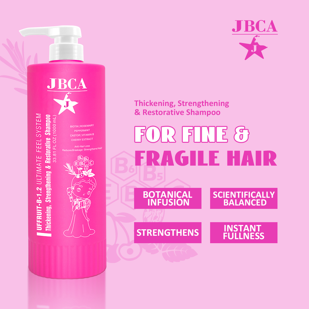 JBCA Thickening Strengthening & Restorative Shampoo for fine and fragile hair with botanical ingredients