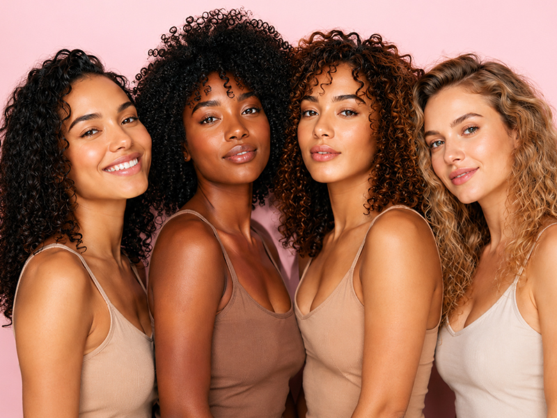 Women with different curl types