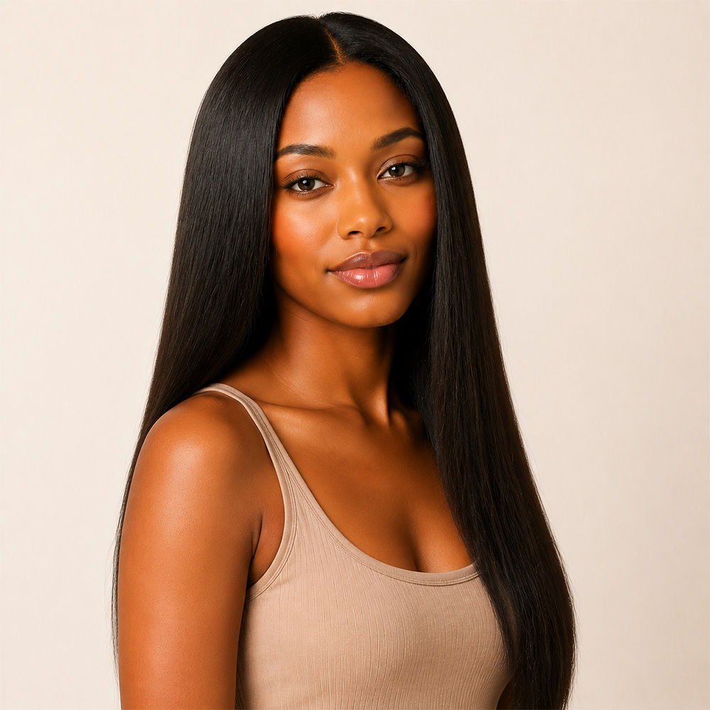 After smooth soft straight hair