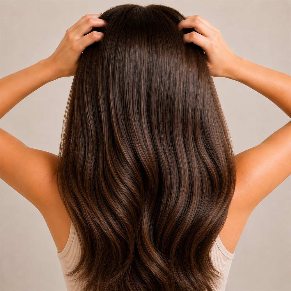 After soft repaired hair