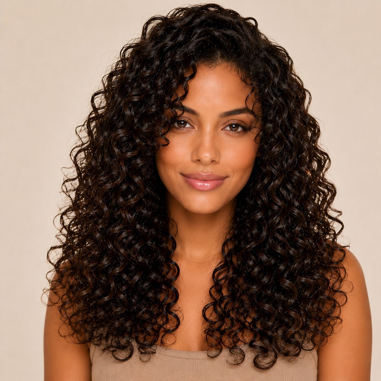 After soft shiny defined curls
