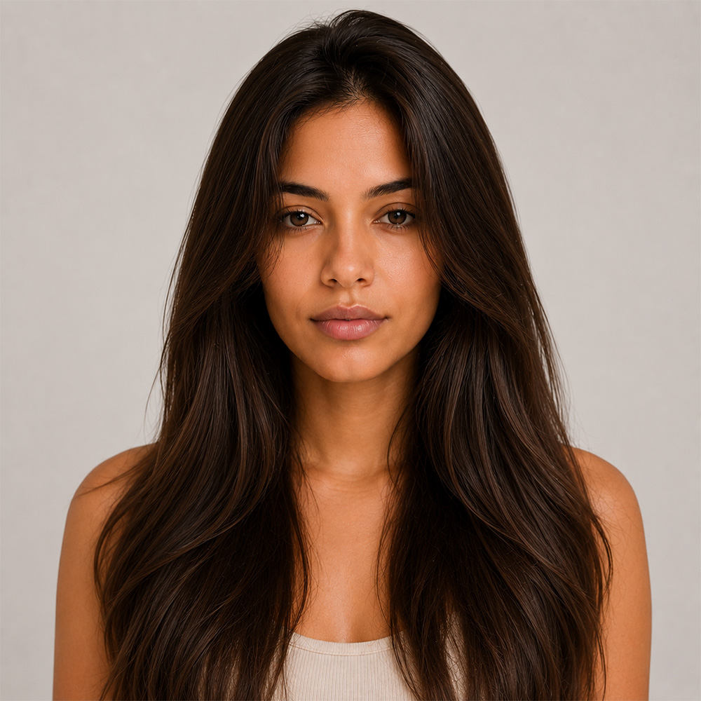 After soft smooth hair
