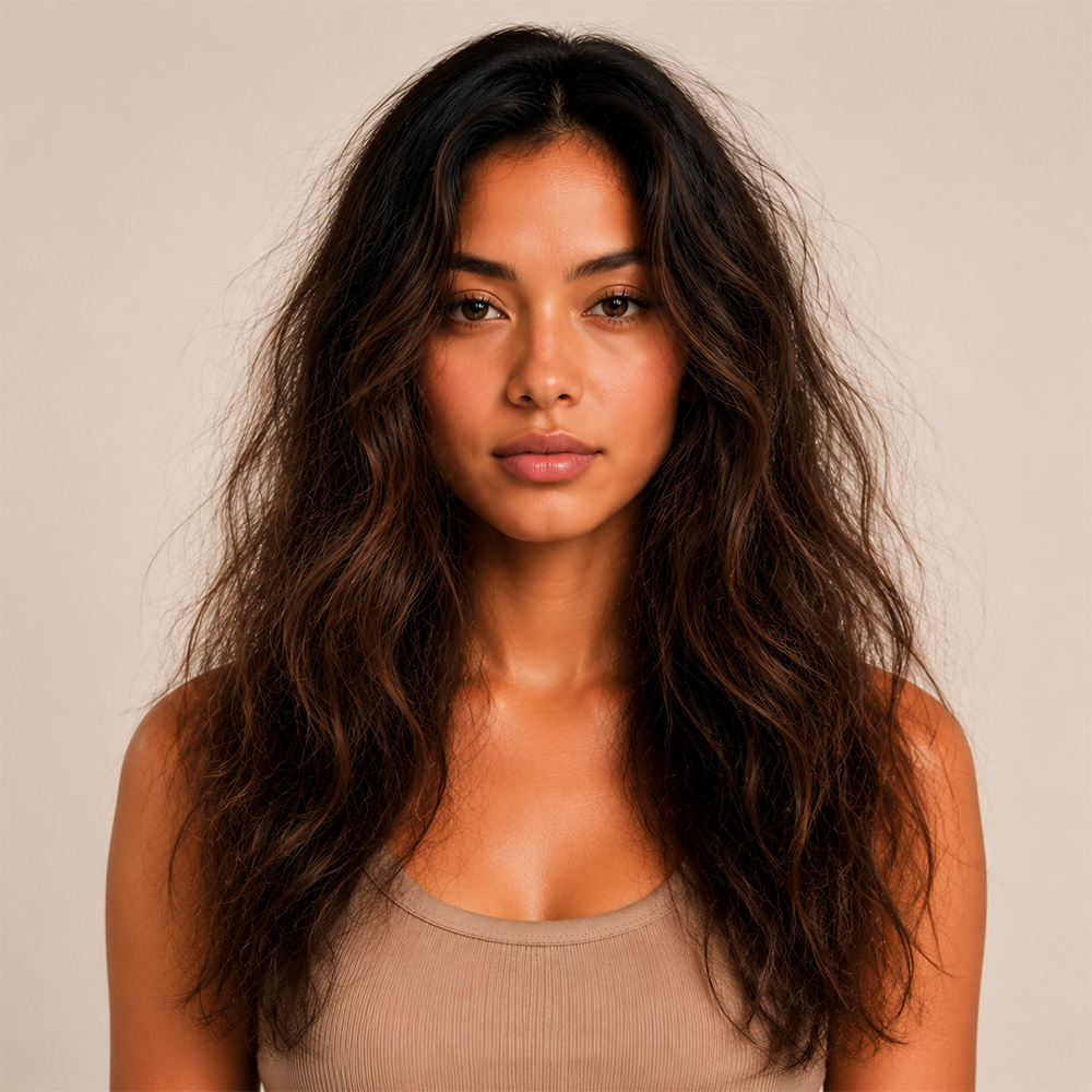 Before Leave-In Conditioner dry frizzy hair