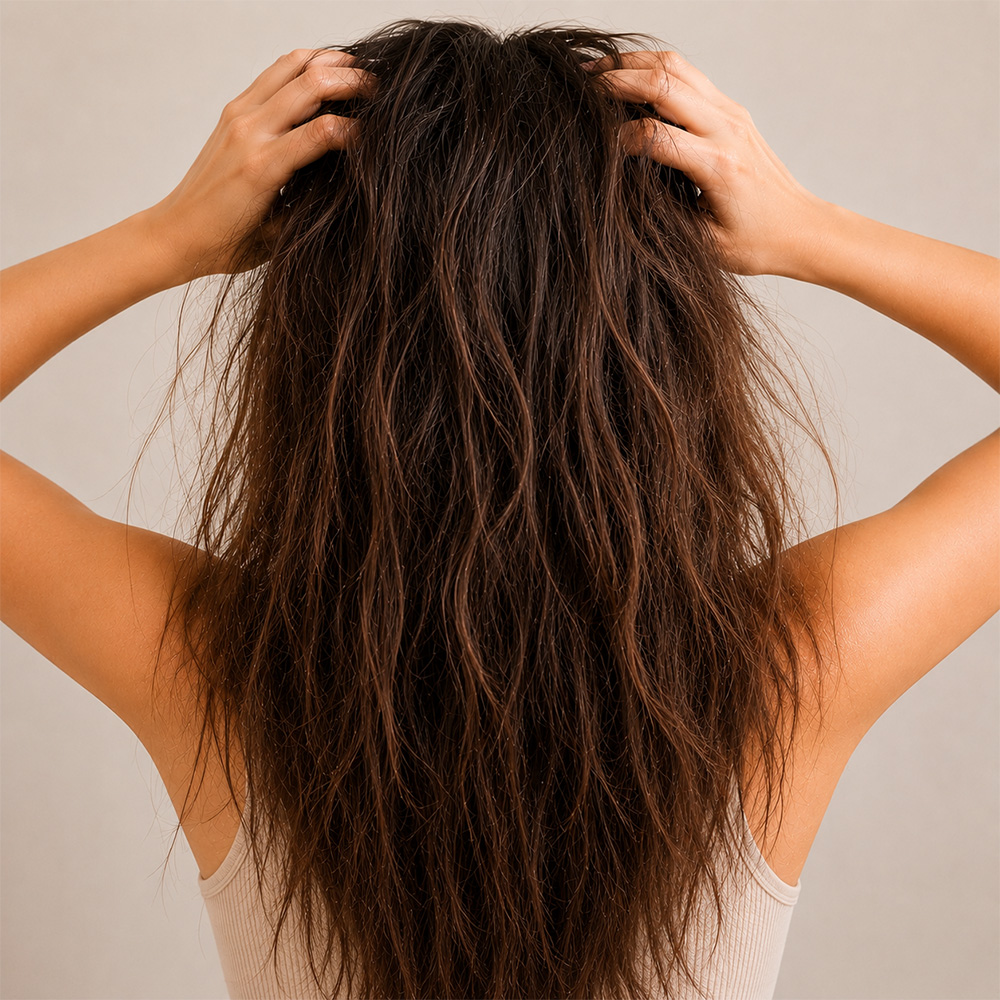 Before dry damaged hair