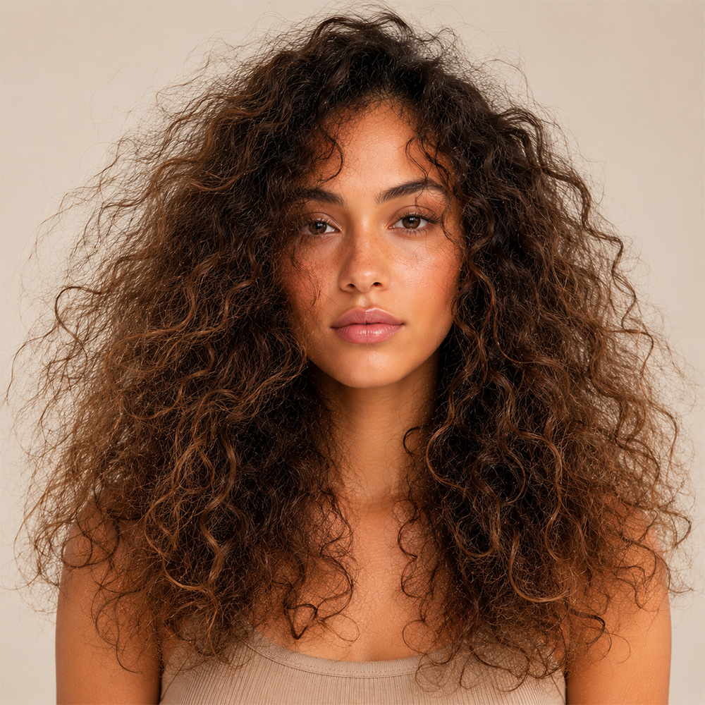Before dry frizzy curls