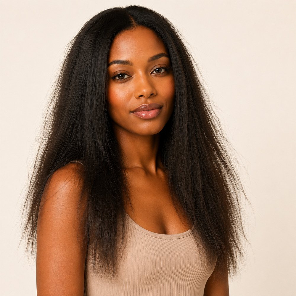 Before dry frizzy straight hair