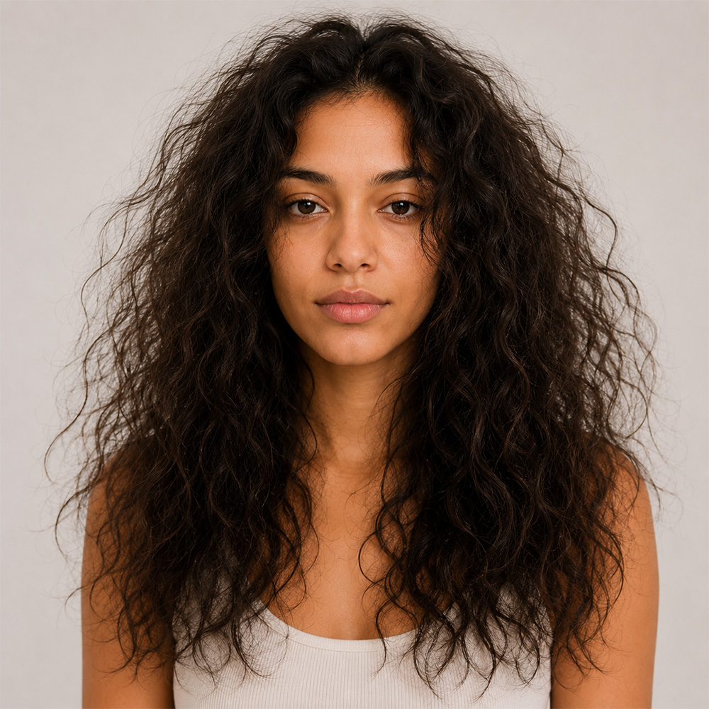 Before dry tangled curls
