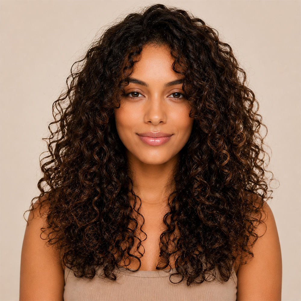 Before tangled frizzy curls