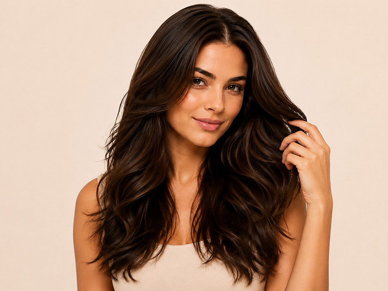 Woman with fuller stronger healthier looking hair