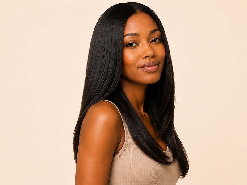 Woman with soft smooth controlled hair