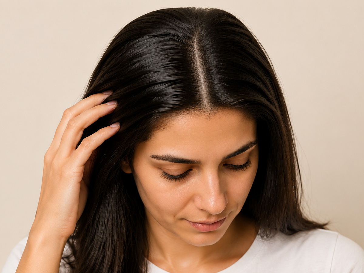 After fresh balanced scalp hair