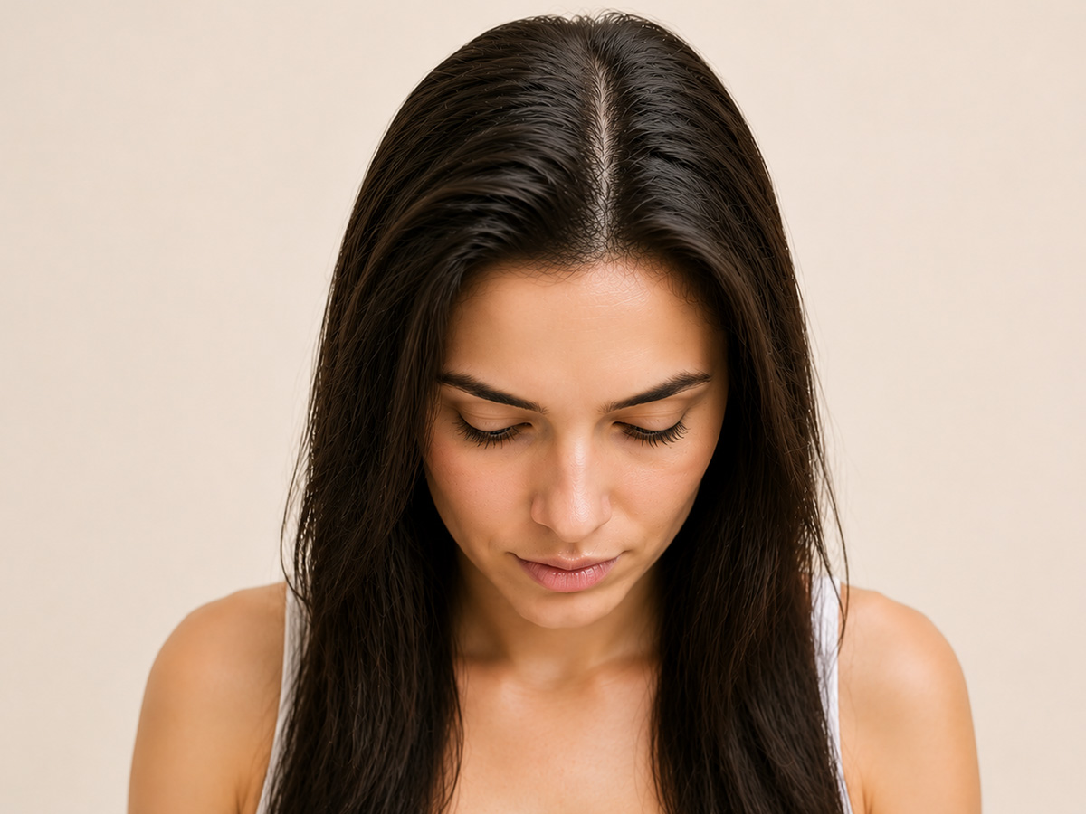 After fresh balanced scalp hair