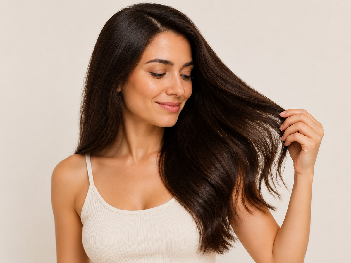 After hydrated healthy looking hair