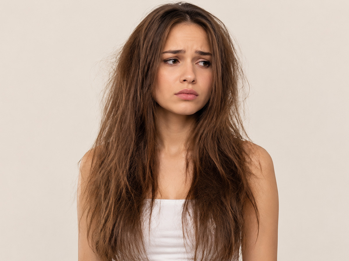 Before dry damaged hair